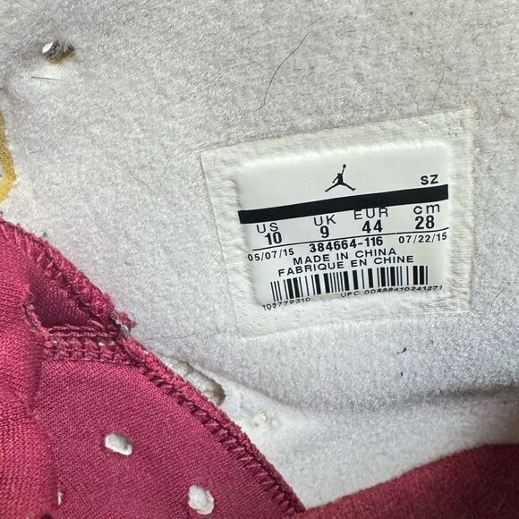 Air Jordan Nike Men’s 2015 Retro 6 Maroon Sneakers Sz 10 - Picture 15 of 16